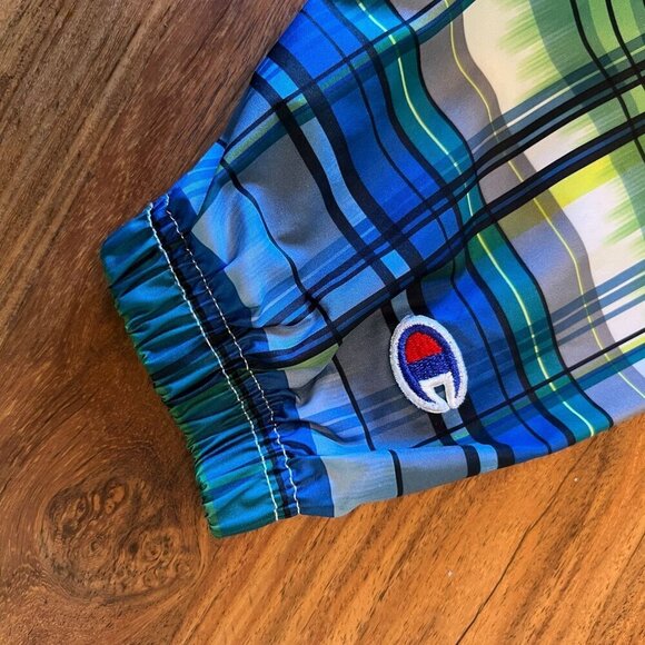 Champion Nylon Plaid Stadium Packable 1/4 Zip Pullover Windbreaker Jacket Mens M - Picture 12 of 12